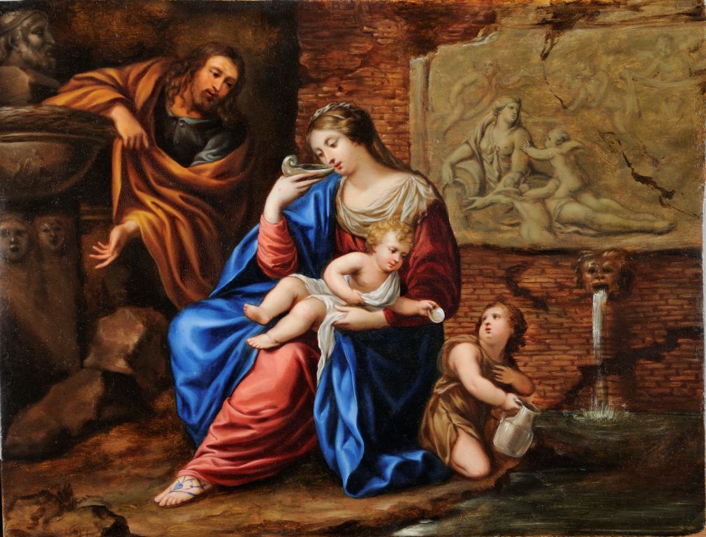 La Sainte Famille à la fontaine avec Jean-Baptiste enfant, 1651